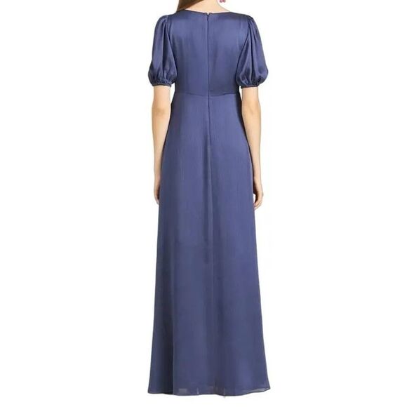 NWT Sachin + Babi Alli gown with puff sleeves in Cobalt blue women's size 2 - Picture 2 of 13